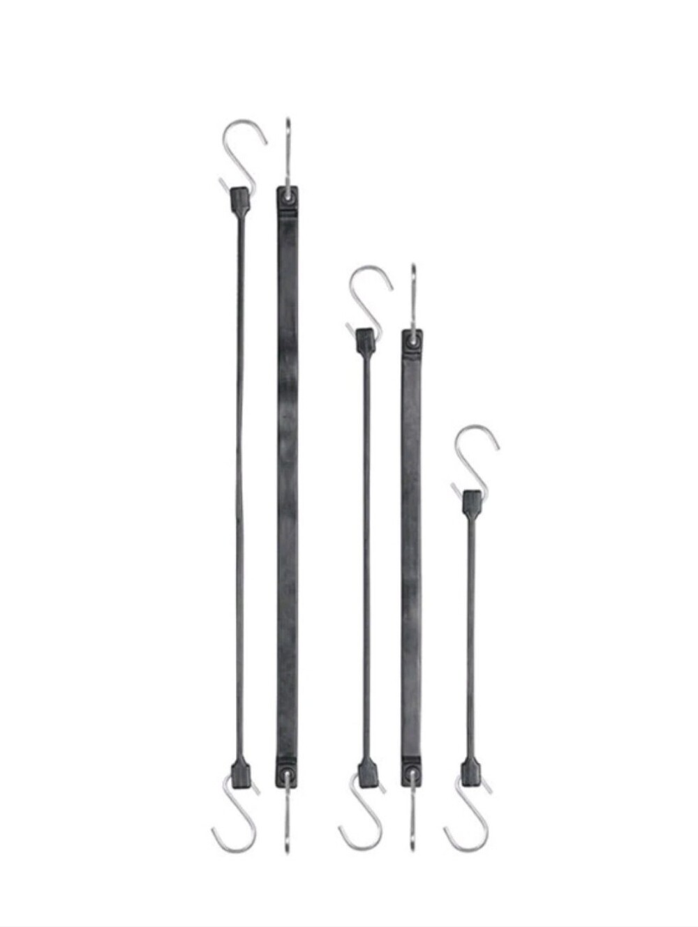 Black Elastic Hook Straps for Home & Party Decorations - Pack of 5